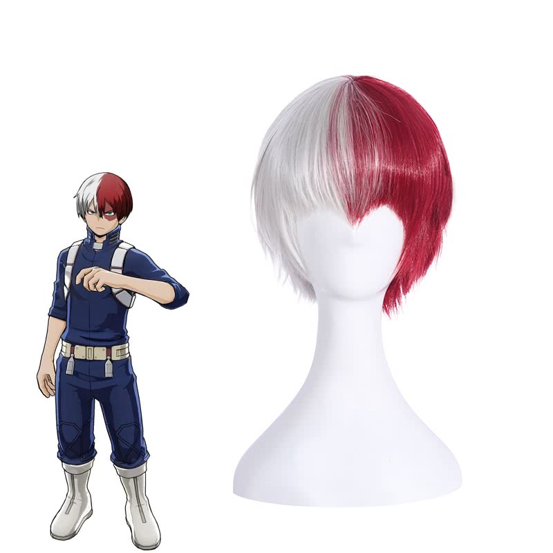 BNHA MHA Shōto Todoroki Anime Cosplay Wigs White Mix Red Wigs – Cosplay ...